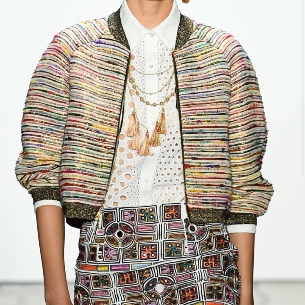 Like New Anthropologie Nicole Miller Artelier Bomber Jacket, Small